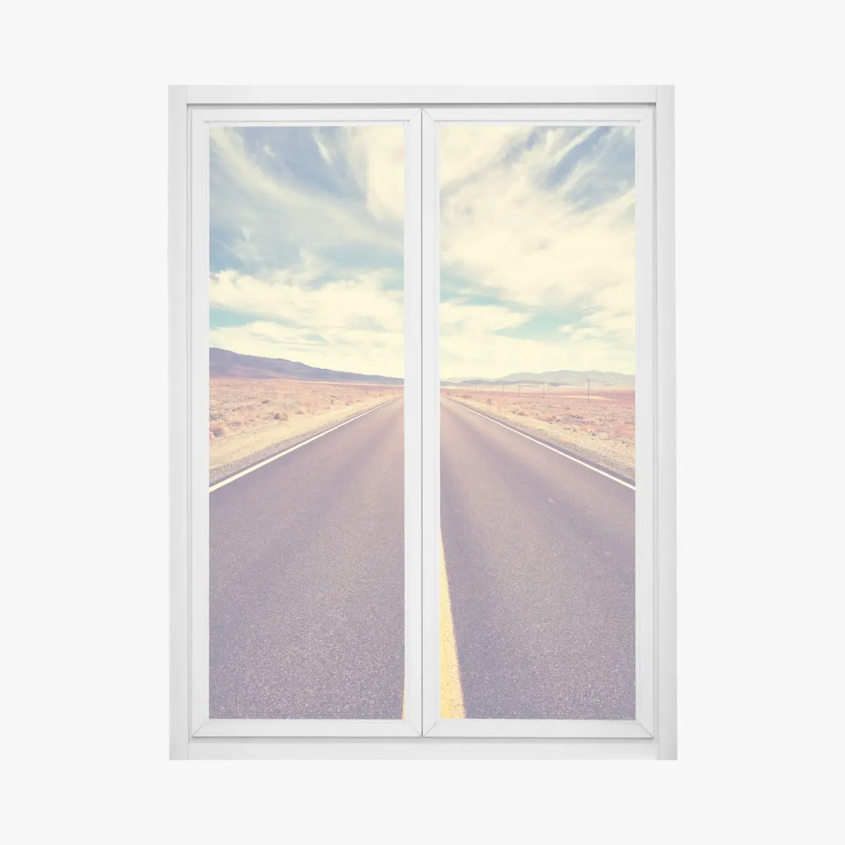 Fensteraufkleber vintage wüstenstraße, Death Valley – Wallnifity®
