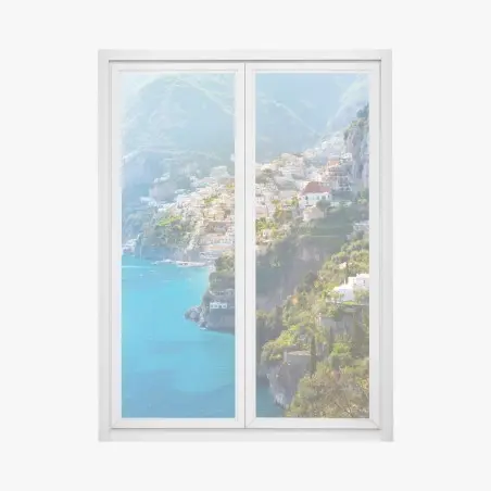 Fensteraufkleber Positano küstenpanorama an der klippe – Wallnifity®