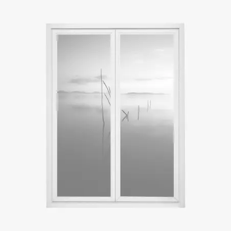 Fensteraufkleber ruhiger monochromer see mit reflexionen – Wallnifity®