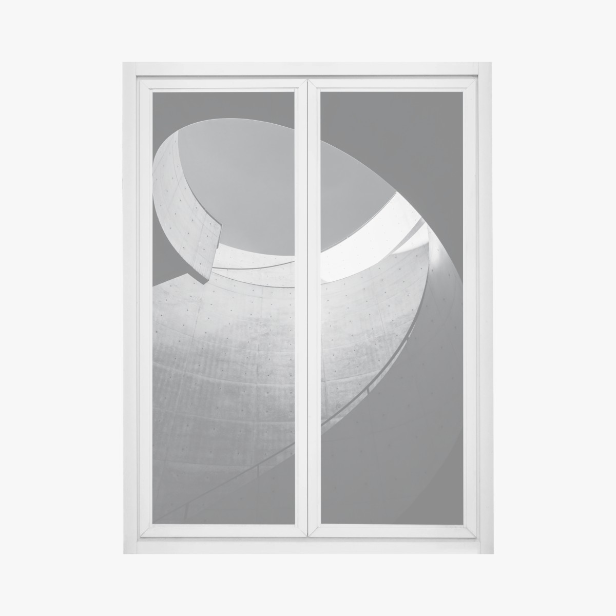 Fensteraufkleber geschwungene beton-spiraltreppe – Wallnifity®