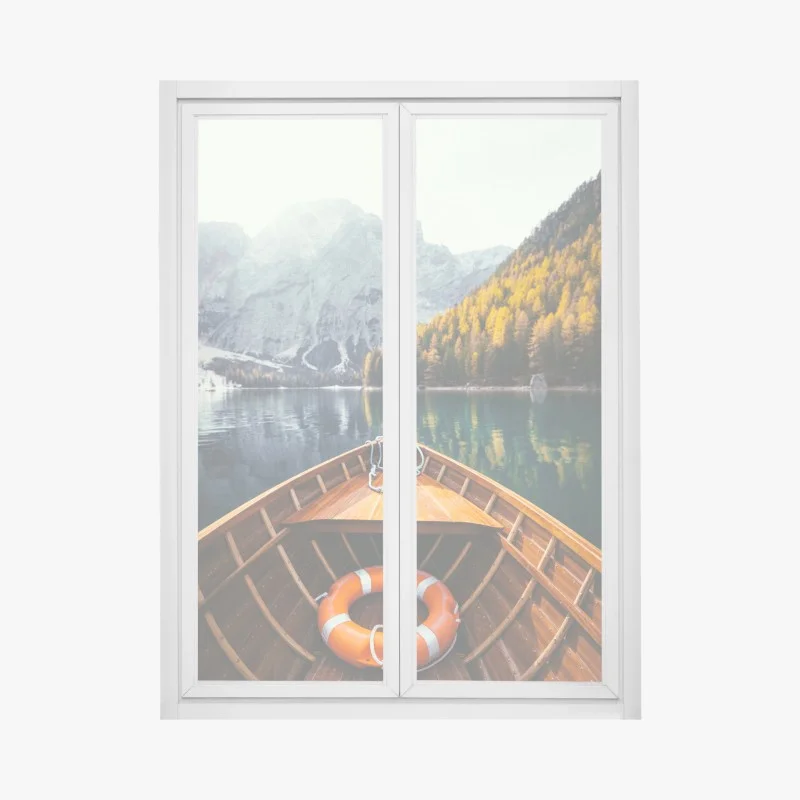 Fensteraufkleber sonnenaufgang am Lago di Braies