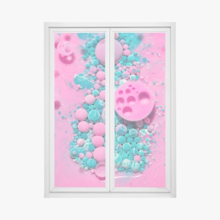 Fensteraufkleber rosa und türkis marmor abstrakt – Wallnifity®