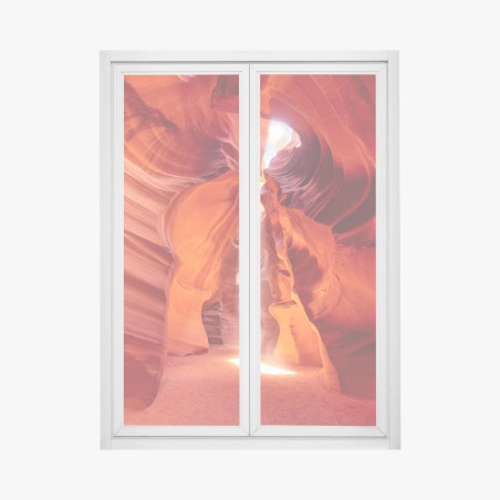 Fensteraufkleber sonnenstrahl in einer sandsteinschlucht – Wallnifity®