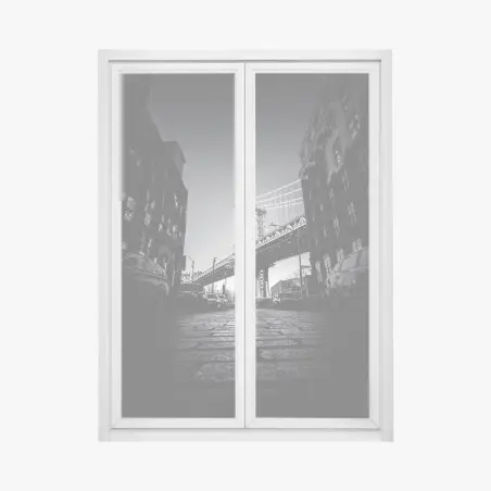 Fensteraufkleber Manhattan brücke perspektive über kopfsteinpflaster – Wallnifity®