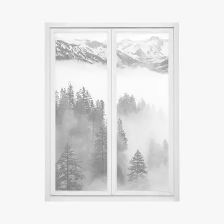 Fensteraufkleber nebliger Giant Forest, Sequoia National Park – Wallnifity®