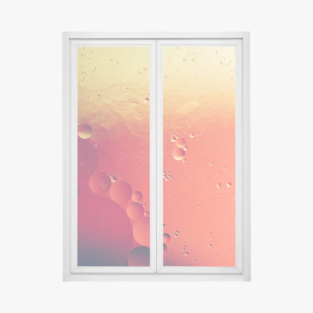 Fensteraufkleber warme orange abstraktion mit blasen – Wallnifity® Fensteraufkleber warme orange abstraktion mit blasen – Wallnifity®