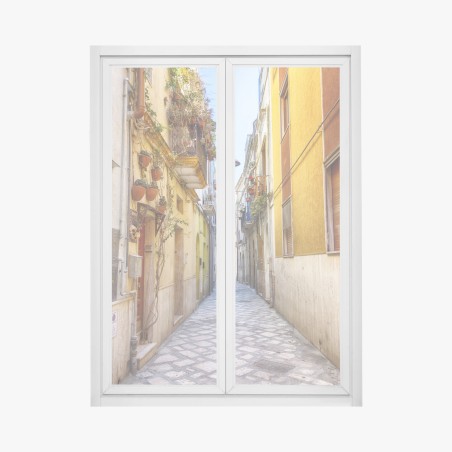 Fensteraufkleber sonnige gasse in Brindisi – Wallnifity®