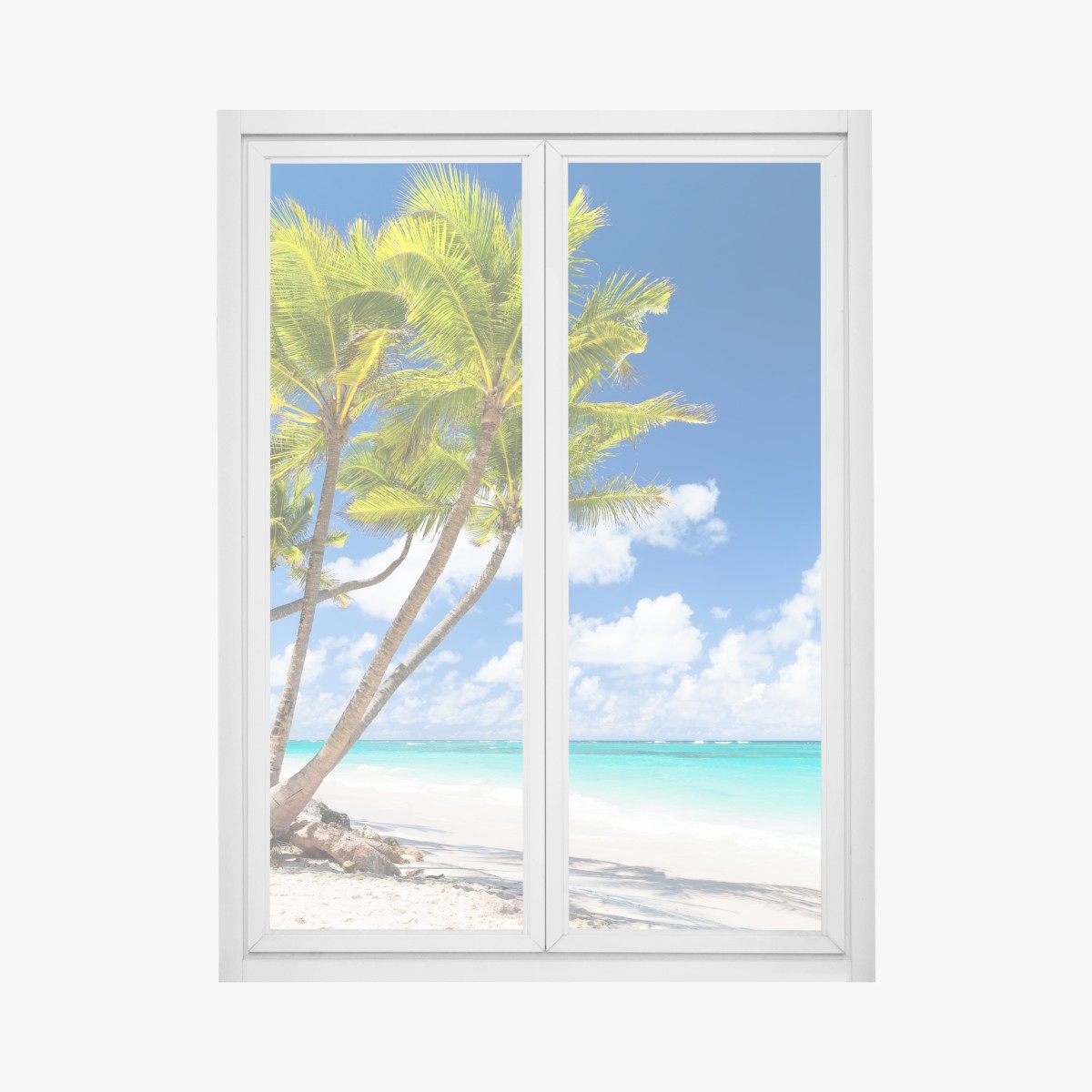 Fensteraufkleber tropischer palmstrand in Punta Cana – Wallnifity®