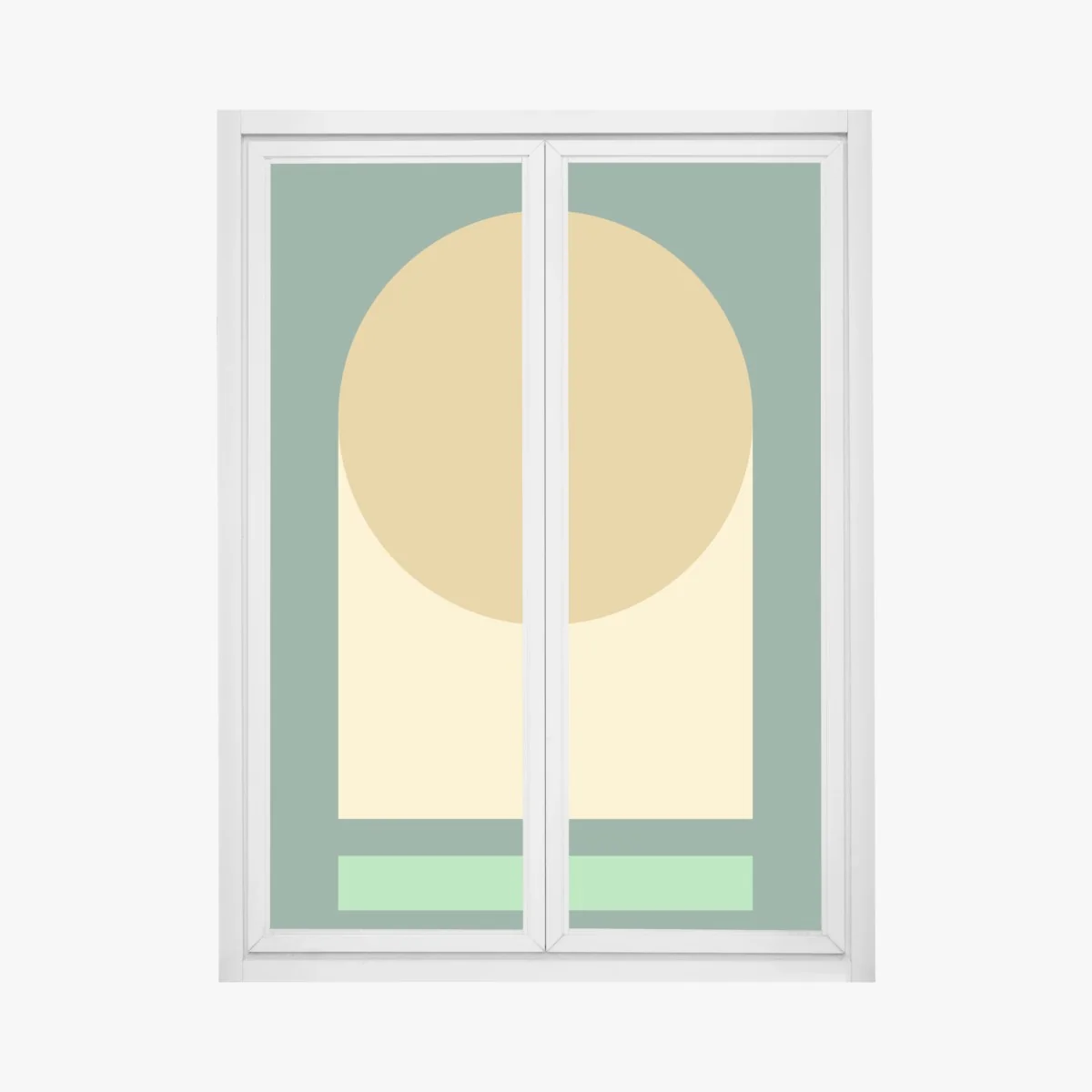 Fensteraufkleber goldene sonne über geometrischem block – Wallnifity® Fensteraufkleber goldene sonne über geometrischem block – Wallnifity®