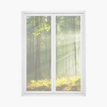 Fensteraufkleber sonniger morgenwald – Wallnifity®