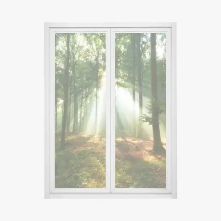 Fensteraufkleber morgendliches licht im wald – Wallnifity®