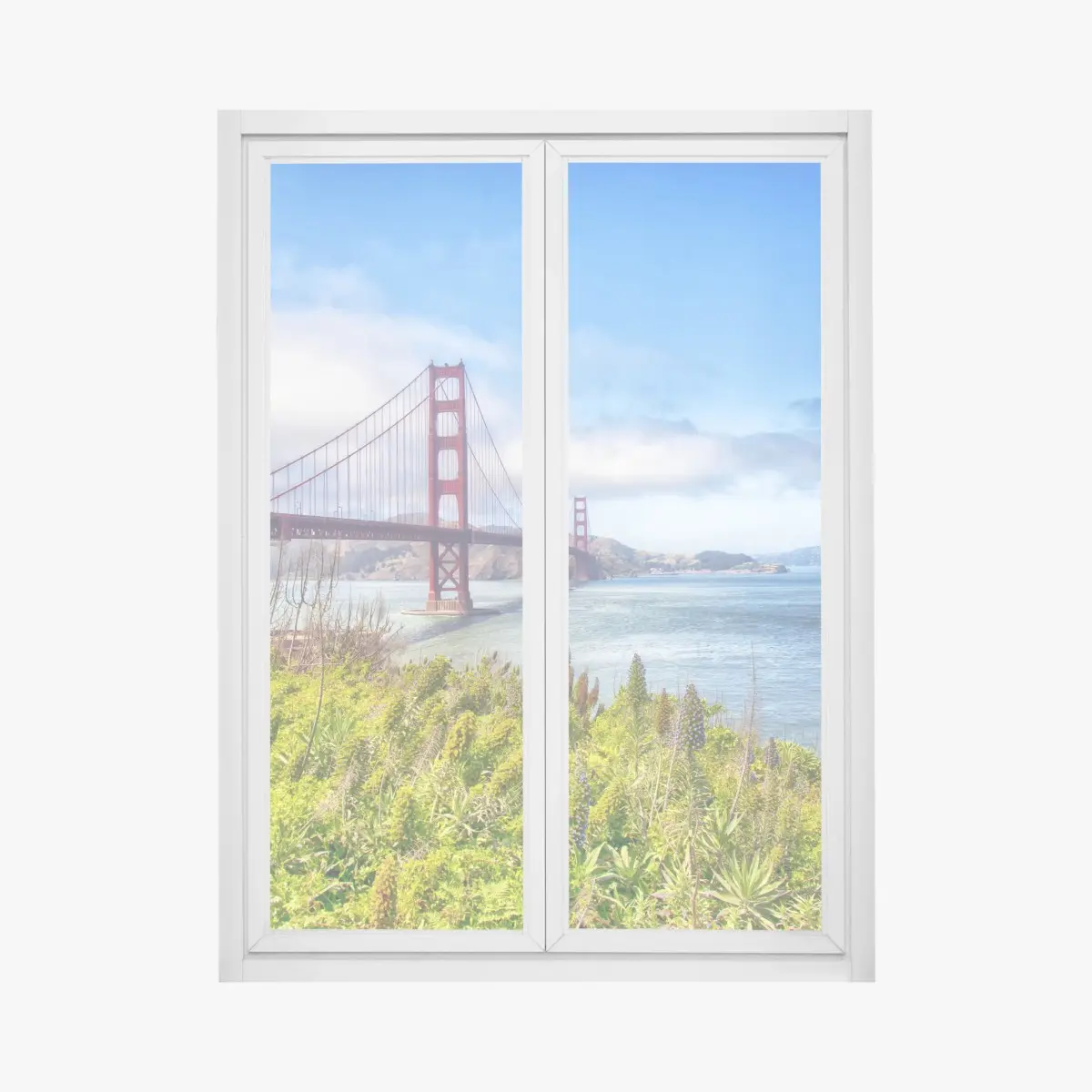 Fensteraufkleber Golden Gate über der Bucht von San Francisco – Wallnifity®