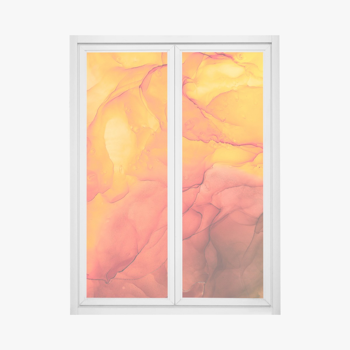 Fensteraufkleber lebendige orange abstrakte alkoholkunst – Wallnifity®