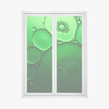 Fensteraufkleber grüne blasen abstrakte komposition – Wallnifity®