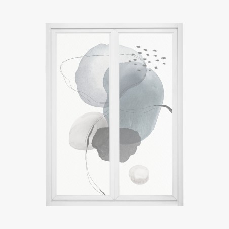 Fensteraufkleber ruhige blaue aquarellkugeln – Wallnifity®