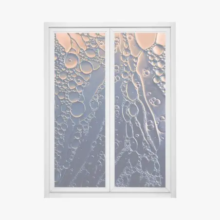 Fensteraufkleber blaue und goldene abstrakte blasen – Wallnifity®