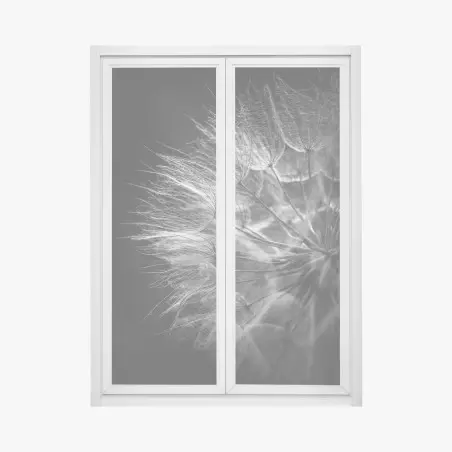 Fensteraufkleber zarter löwenzahn in monochrom – Wallnifity®