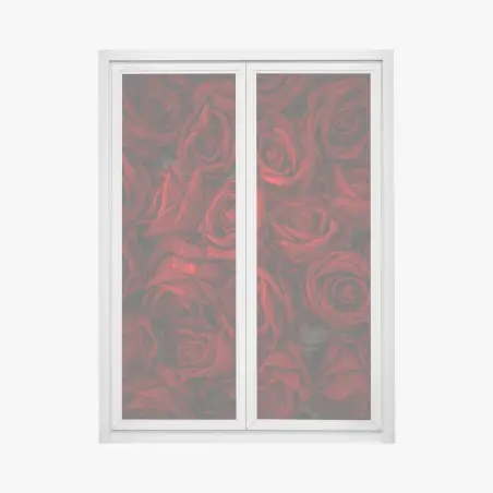 Fensteraufkleber intensive rote rosen nahaufnahme – Wallnifity®
