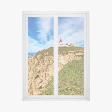 Fensteraufkleber leuchtturm auf den klippen von Cabo da Roca – Wallnifity®