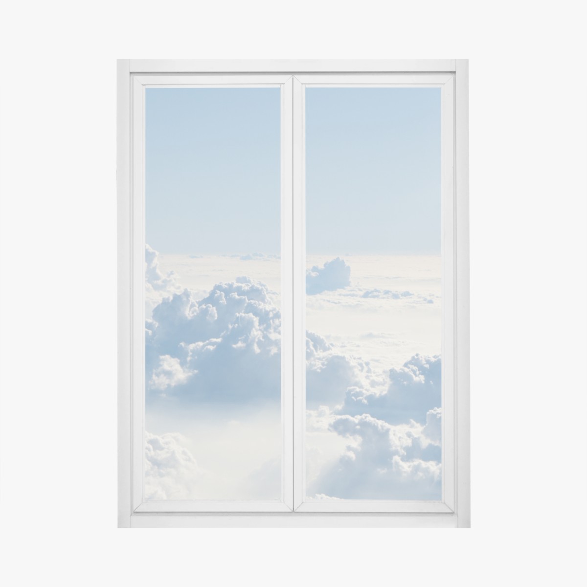Fensteraufkleber luftige wolkenlandschaft im soften blau – Wallnifity®