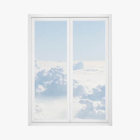 Fensteraufkleber luftige wolkenlandschaft im soften blau – Wallnifity®
