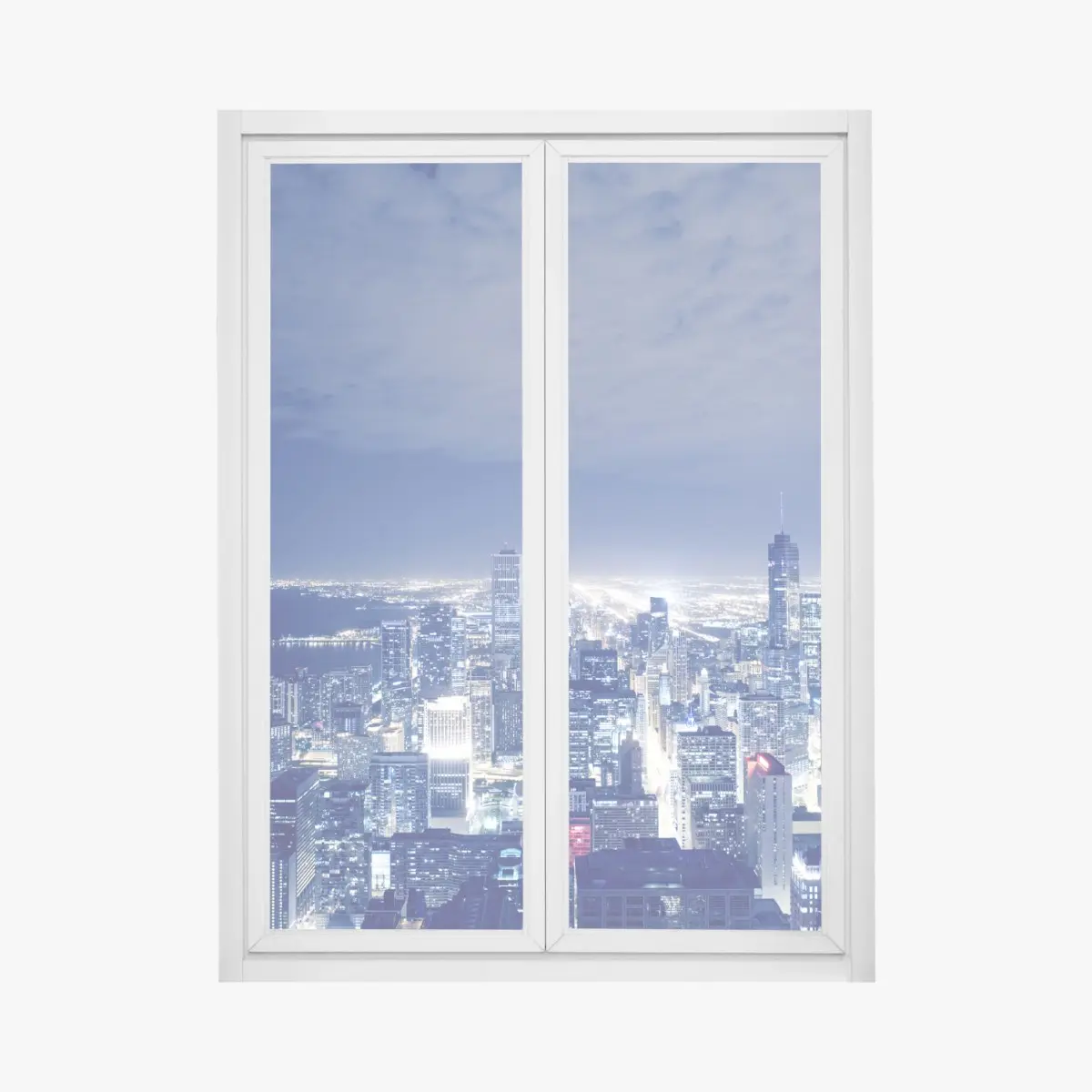 Fensteraufkleber Chicago nächtliche skyline panorama – Wallnifity®