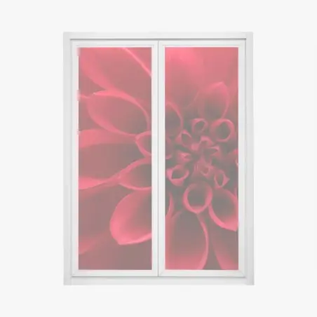 Fensteraufkleber nahaufnahme einer roten dahlie – Wallnifity®