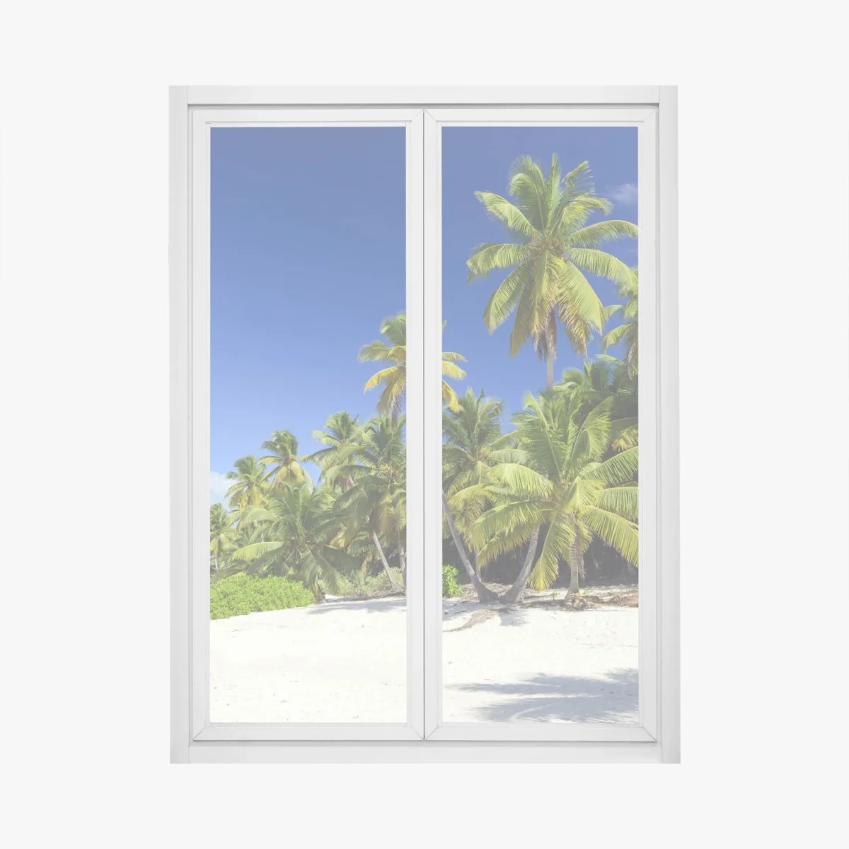 Fensteraufkleber ruhiger tropischer strand in Punta Cana – Wallnifity® Fensteraufkleber ruhiger tropischer strand in Punta Cana – Wallnifity®