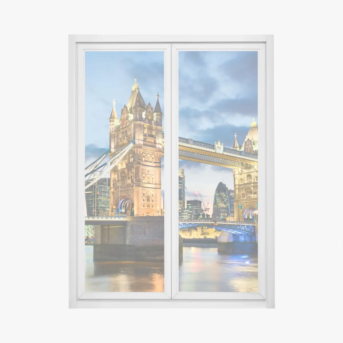 Fensteraufkleber Tower Bridge bei dämmerung, London skyline – Wallnifity®