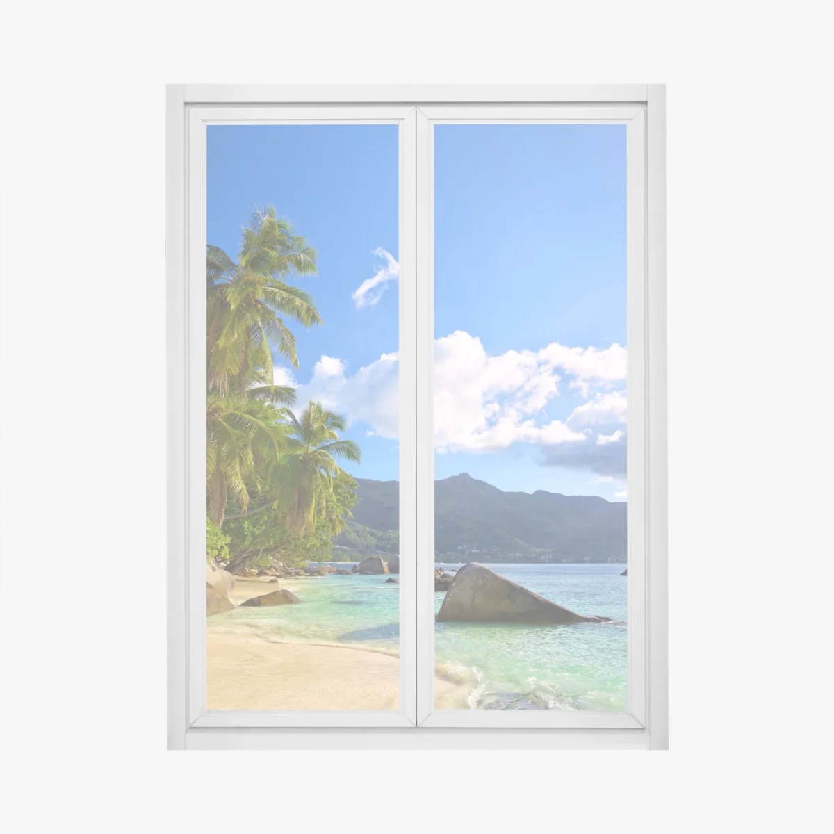 Fensteraufkleber tropischer strand auf Mahé – Wallnifity® Fensteraufkleber tropischer strand auf Mahé – Wallnifity®