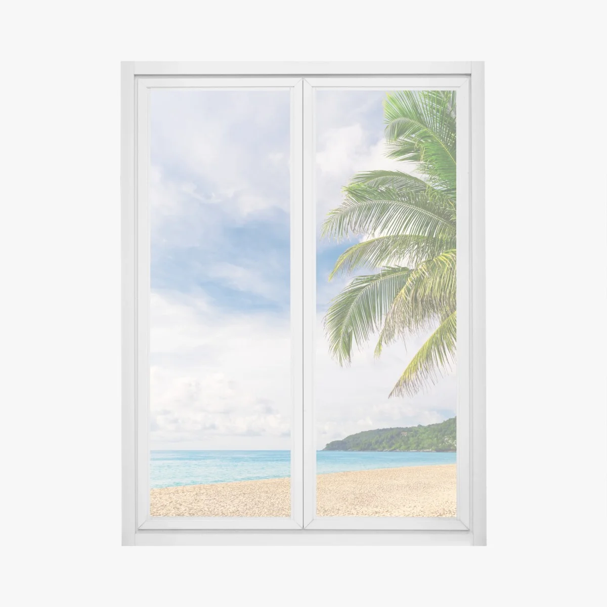 Fensteraufkleber tropischer strand in Phuket mit palme – Wallnifity® Fensteraufkleber tropischer strand in Phuket mit palme – Wallnifity®