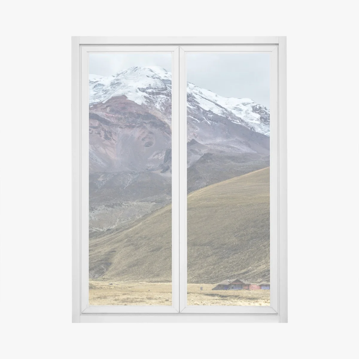 Fensteraufkleber majestätisches schneebedecktes bergtal – Wallnifity® Fensteraufkleber majestätisches schneebedecktes bergtal – Wallnifity®