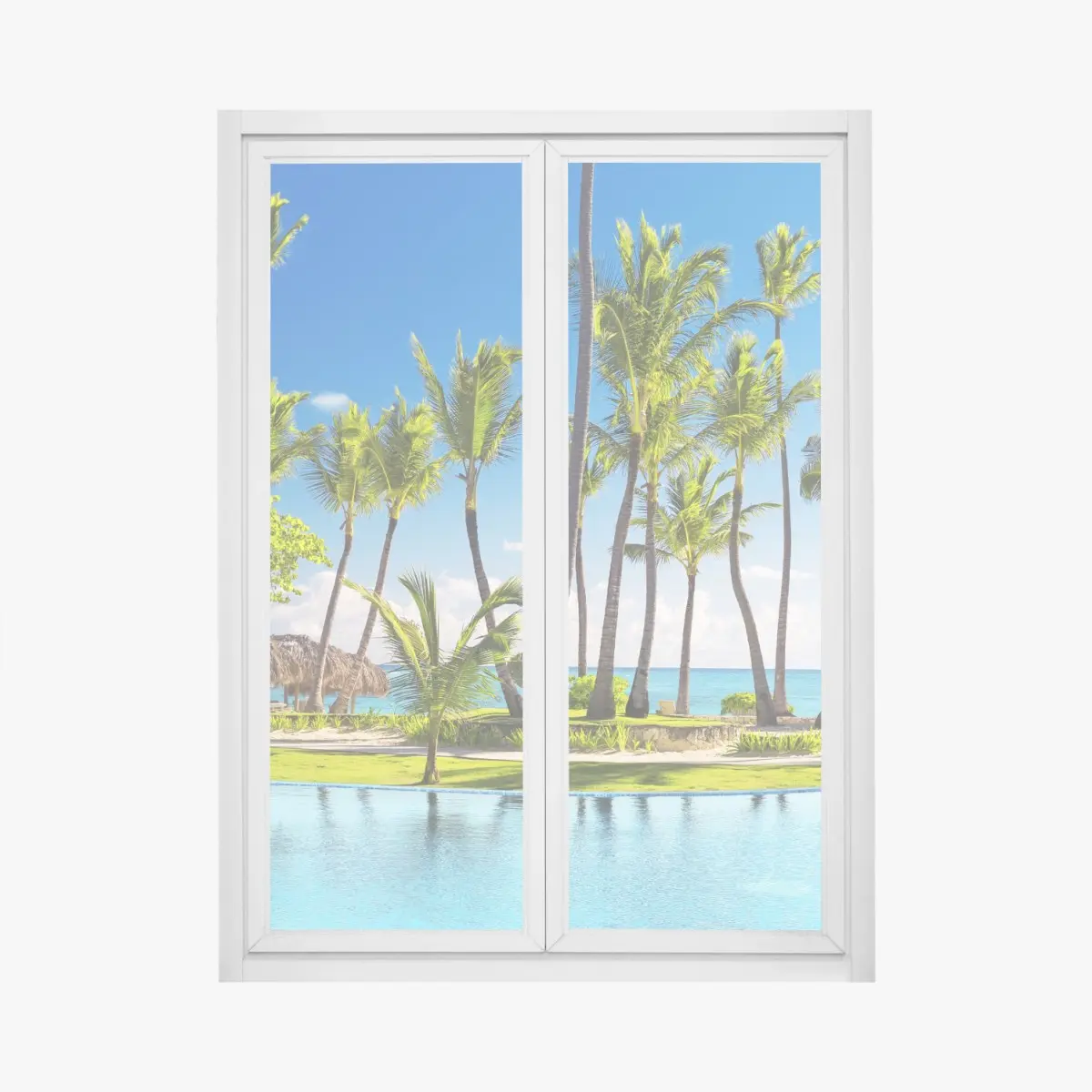 Fensteraufkleber tropisches strandparadies in Punta Cana – Wallnifity®