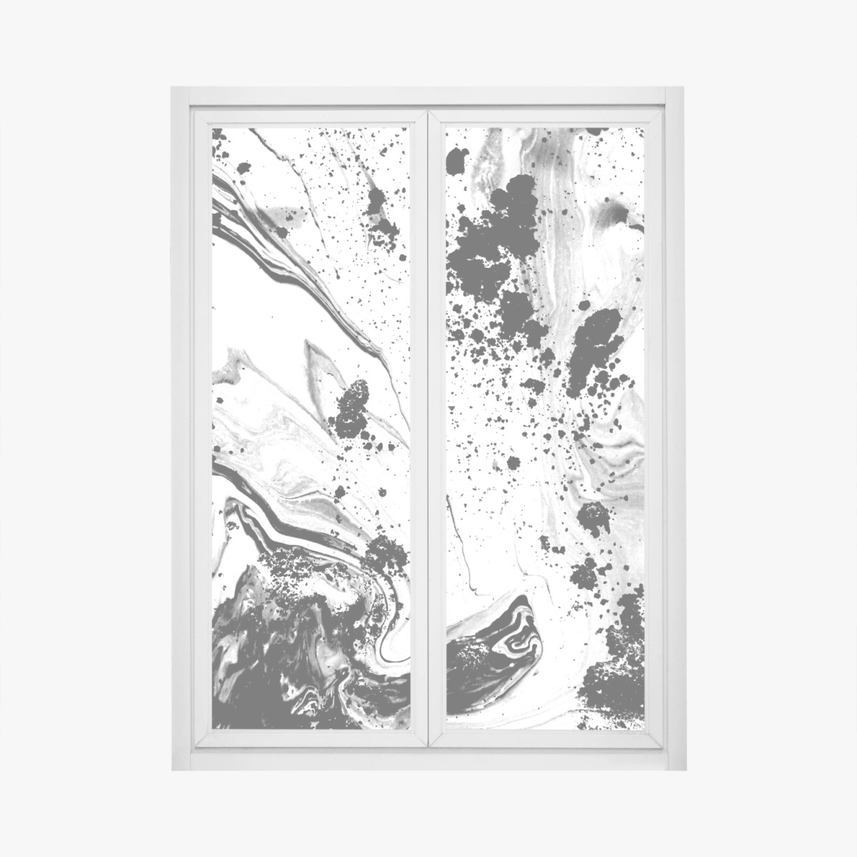 Fensteraufkleber monochromes marmormuster abstrakt – Wallnifity®
