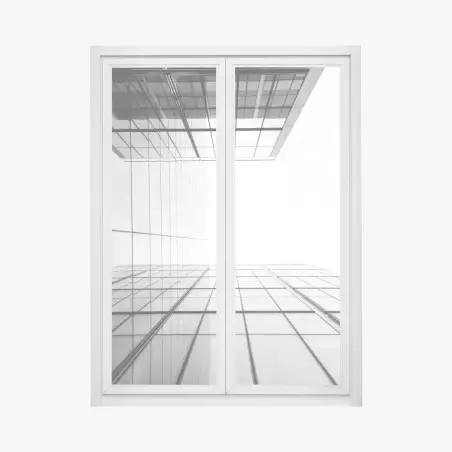 Fensteraufkleber minimalistische glasfassade perspektive – Wallnifity®