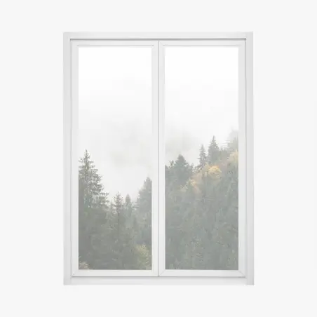 Fensteraufkleber nebliger bergwald im dunst – Wallnifity®
