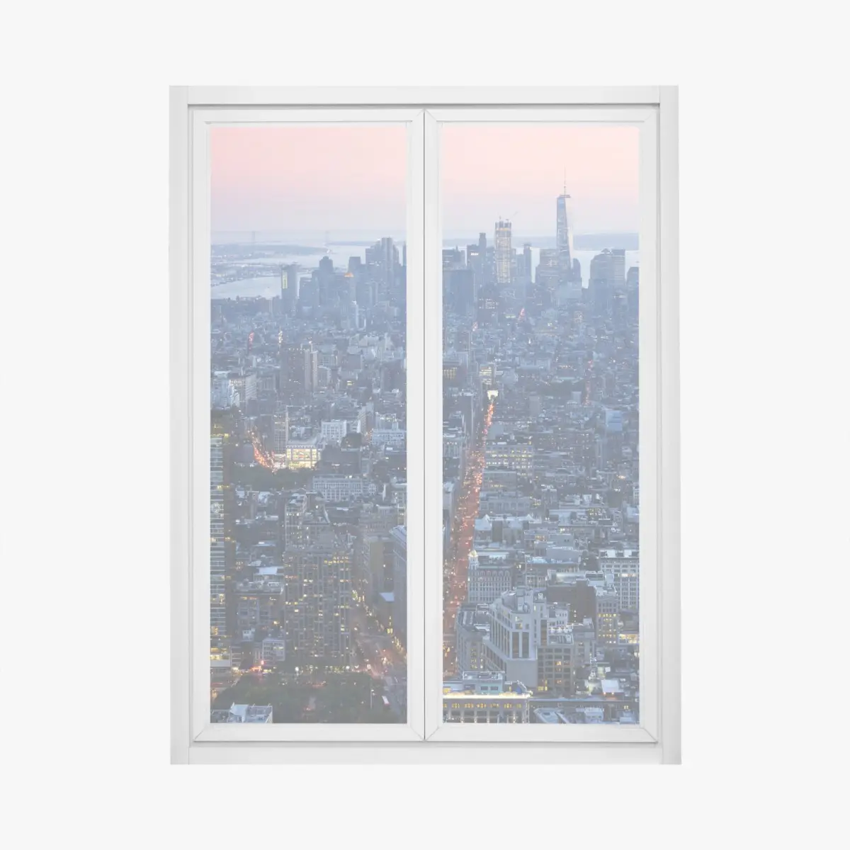 Fensteraufkleber sonnenuntergang über Manhattan skyline – Wallnifity®