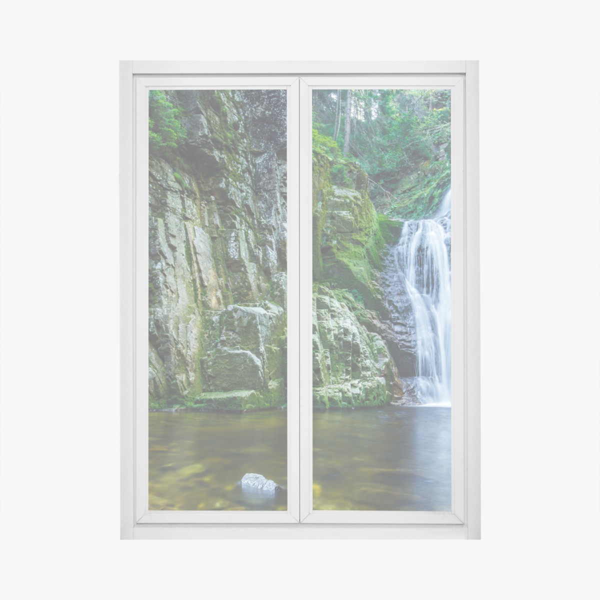 Fensteraufkleber wasserfall Kamienczyk im Karkonosze – Wallnifity®