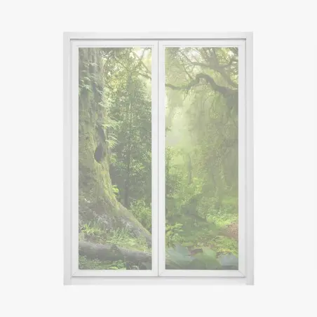 Fensteraufkleber moosiger alter waldpfad – Wallnifity®