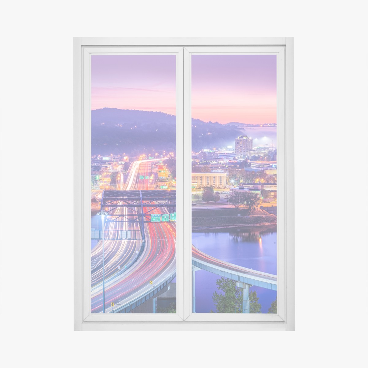Fensteraufkleber Charleston skyline bei dämmerung – Wallnifity®