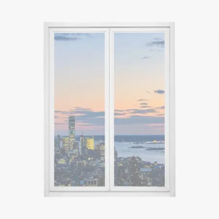 Fensteraufkleber New York skyline bei dämmerung – Wallnifity®
