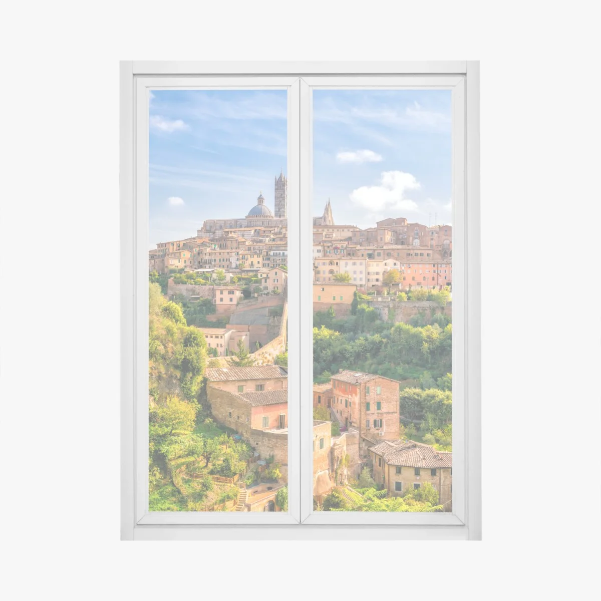 Fensteraufkleber Siena stadtpanorama, Italien – Wallnifity® Fensteraufkleber Siena stadtpanorama, Italien – Wallnifity®