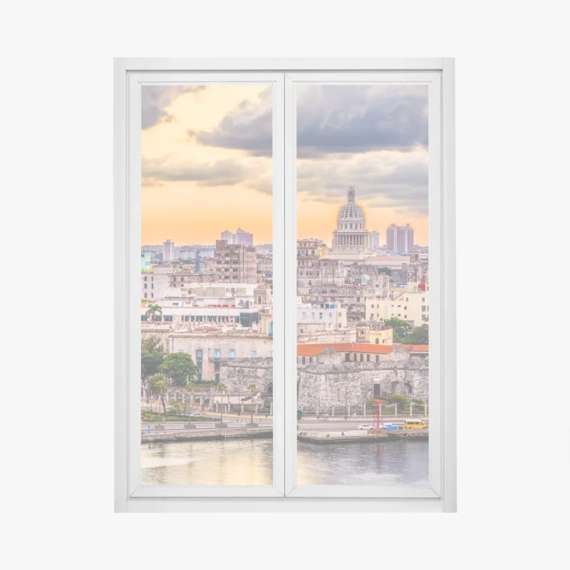 Fensteraufkleber Havanna skyline bei sonnenuntergang