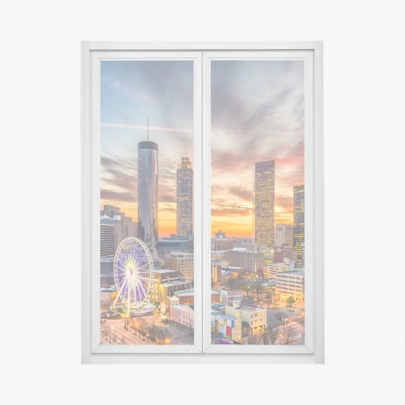 Fensteraufkleber Atlanta skyline bei sonnenuntergang