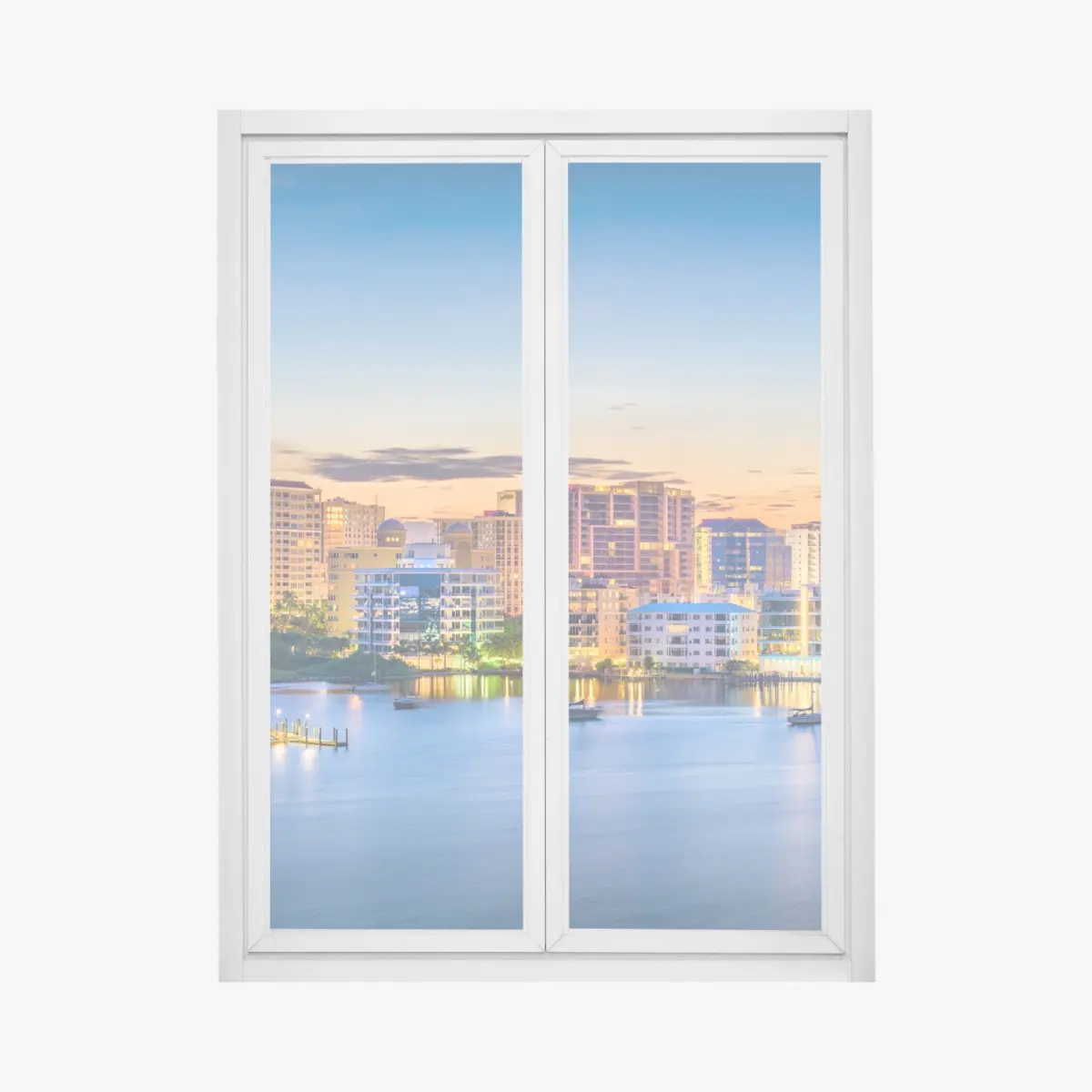 Fensteraufkleber Sarasota bei dämmerung über der bucht – Wallnifity®