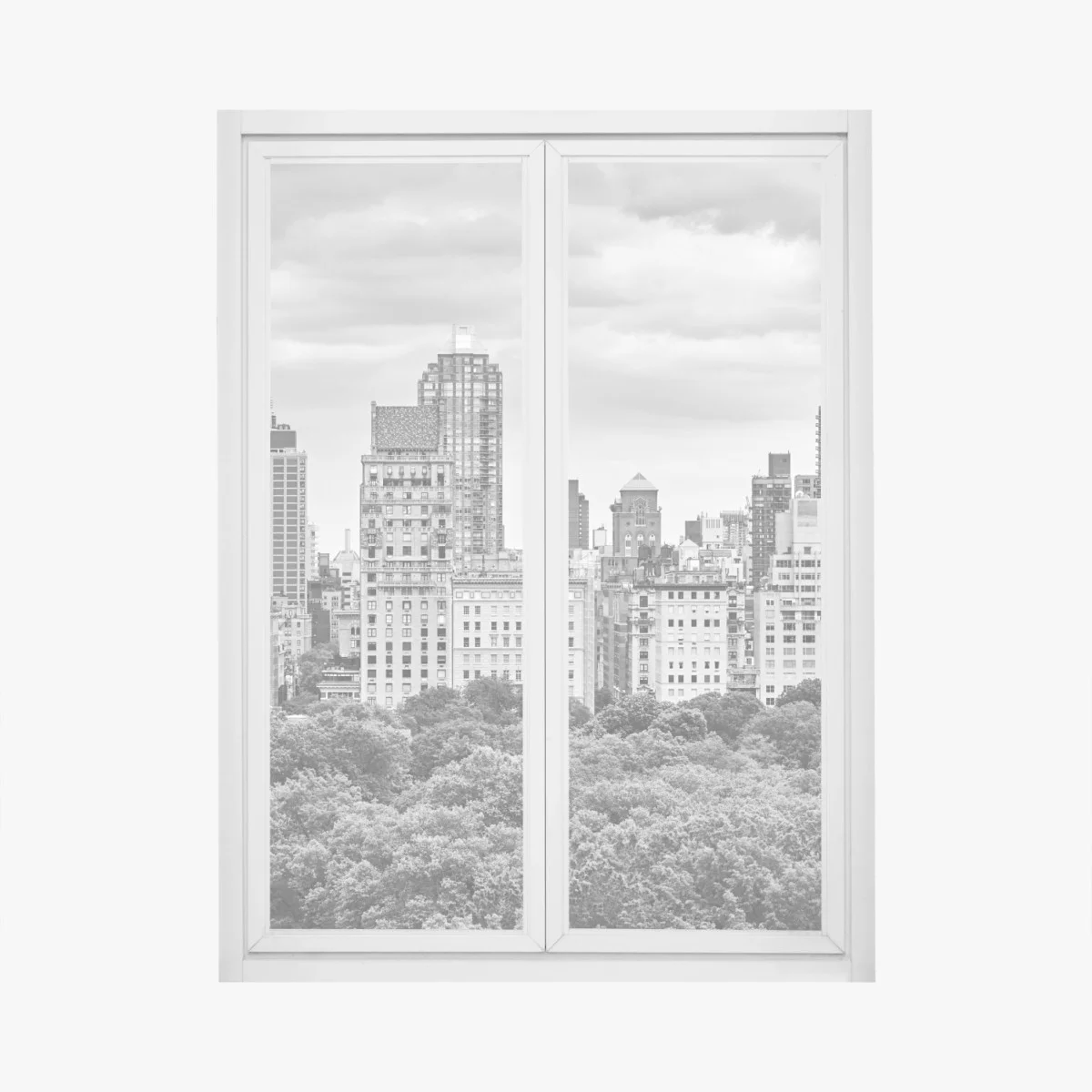 Fensteraufkleber Manhattan skyline in schwarzweiß – Wallnifity® Fensteraufkleber Manhattan skyline in schwarzweiß – Wallnifity®