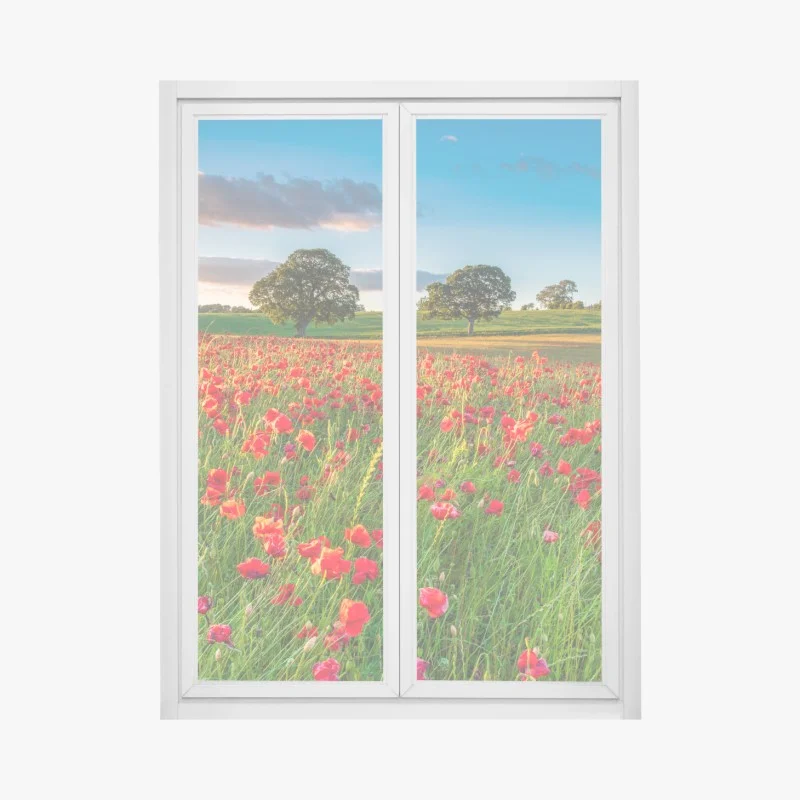 Fensteraufkleber rotes mohnfeld bei Corbridge