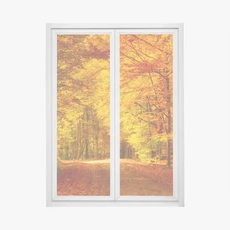 Fensteraufkleber goldener herbstwaldweg – Wallnifity®