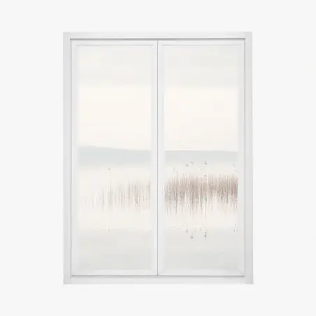 Fensteraufkleber ruhige schilfzone am see – Wallnifity®