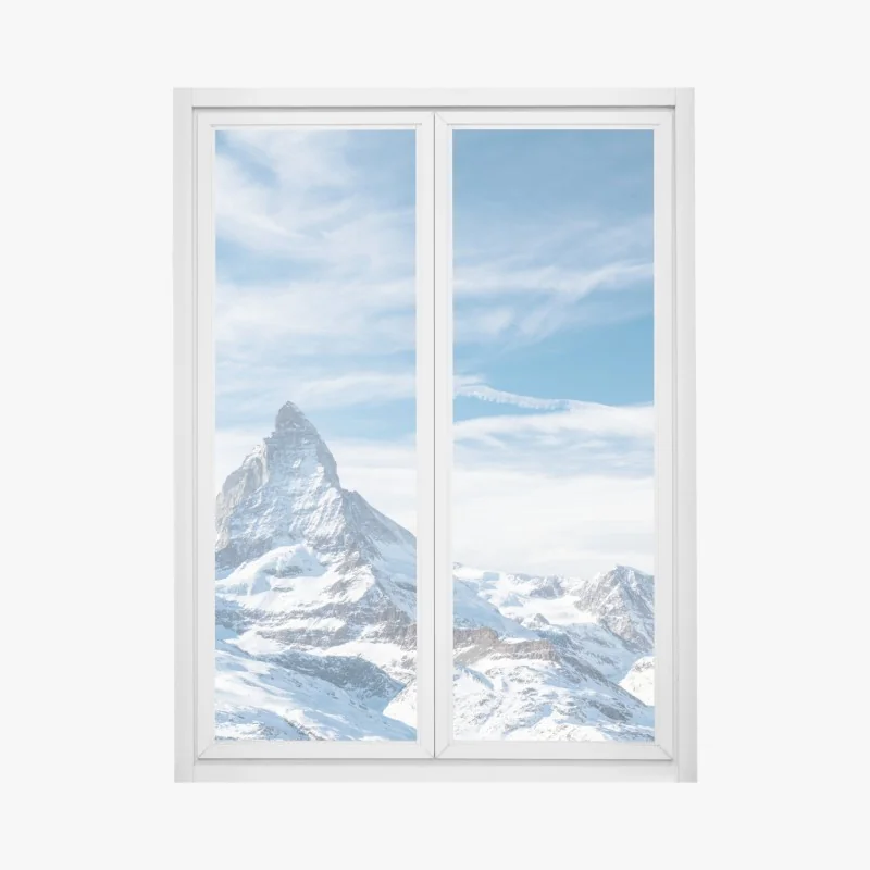 Fensteraufkleber majestätischer alpiner gipfel in den Alpen